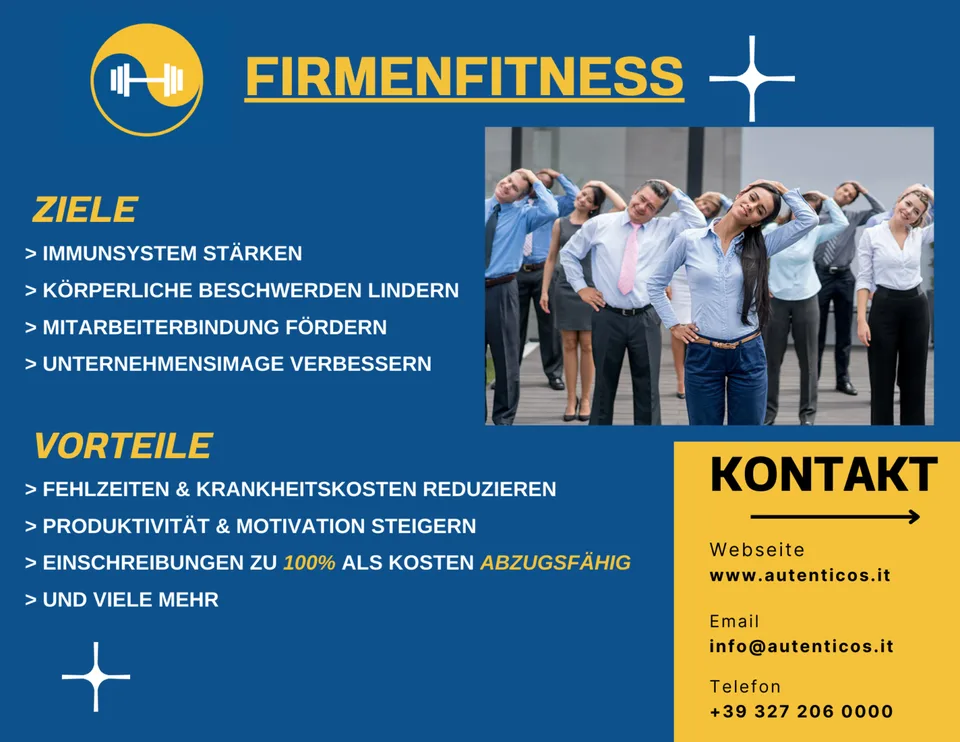 Firmenfitness Flyer – Autenticos Meran